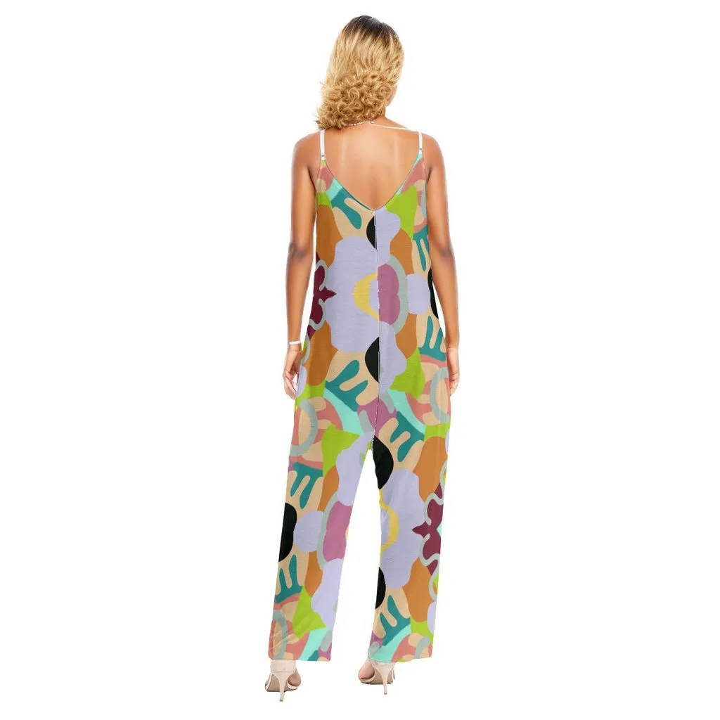 Abstract Wild Women's Loose Cami Jumpsuit