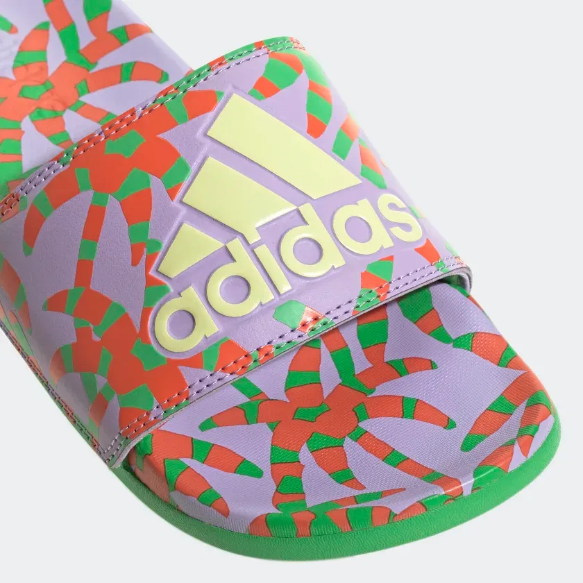 Adidas Women's Adilette Comfort Slides - Purple Glow / Pearl Citrine / Semi Flash Green