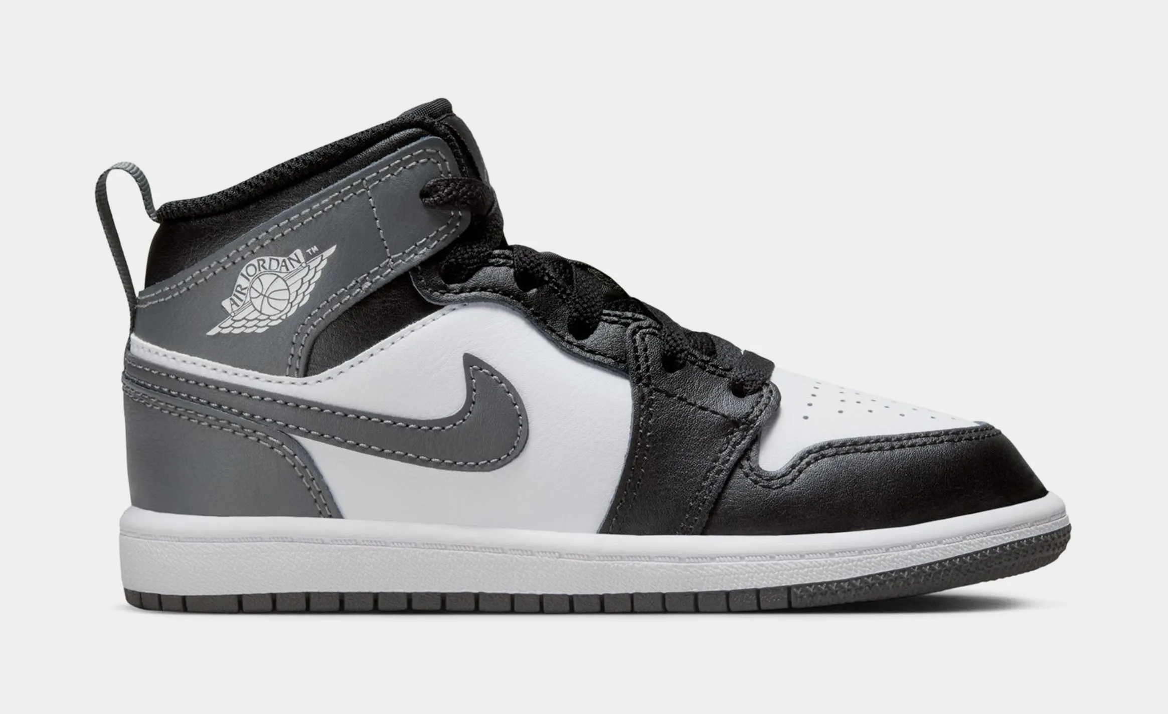 Air Jordan 1 Mid Iron Grey Preschool Lifestyle Shoes (Black/White/Iron Grey)