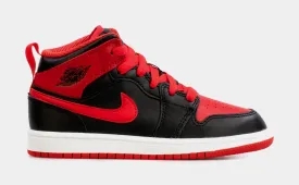 Air Jordan 1 Retro Mid Preschool Lifestyle Shoes (Black/Red)