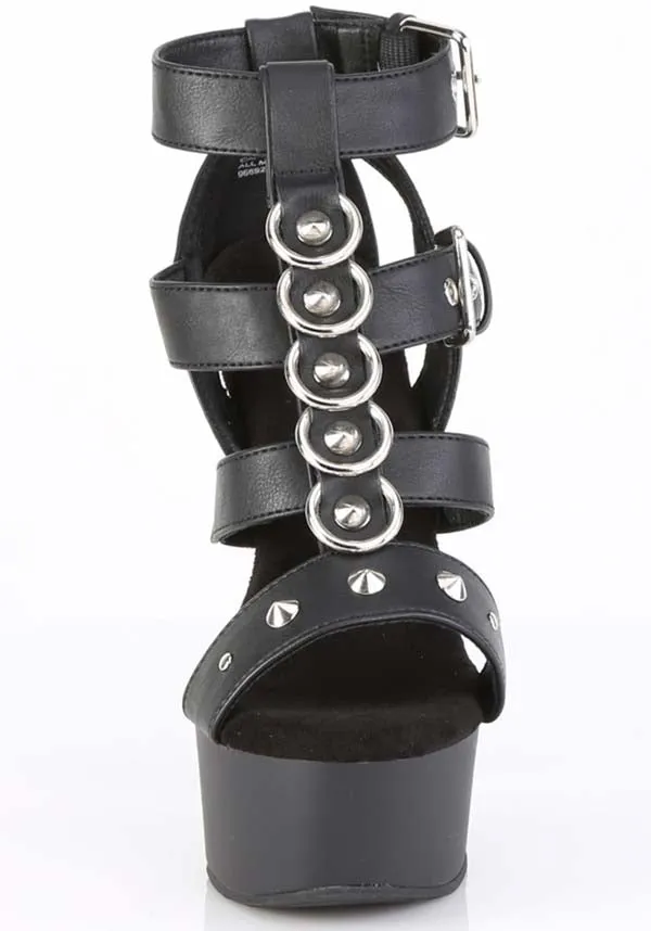 CAPTIVA-658 Black [Faux Leather] | HEELS [IN STOCK] **