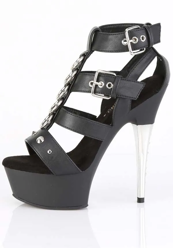 CAPTIVA-658 Black [Faux Leather] | HEELS [IN STOCK] **