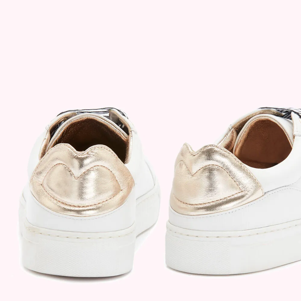 CHALK AND GOLD LEATHER LIPS NATASHA TRAINERS