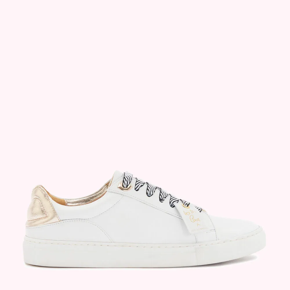 CHALK AND GOLD LEATHER LIPS NATASHA TRAINERS