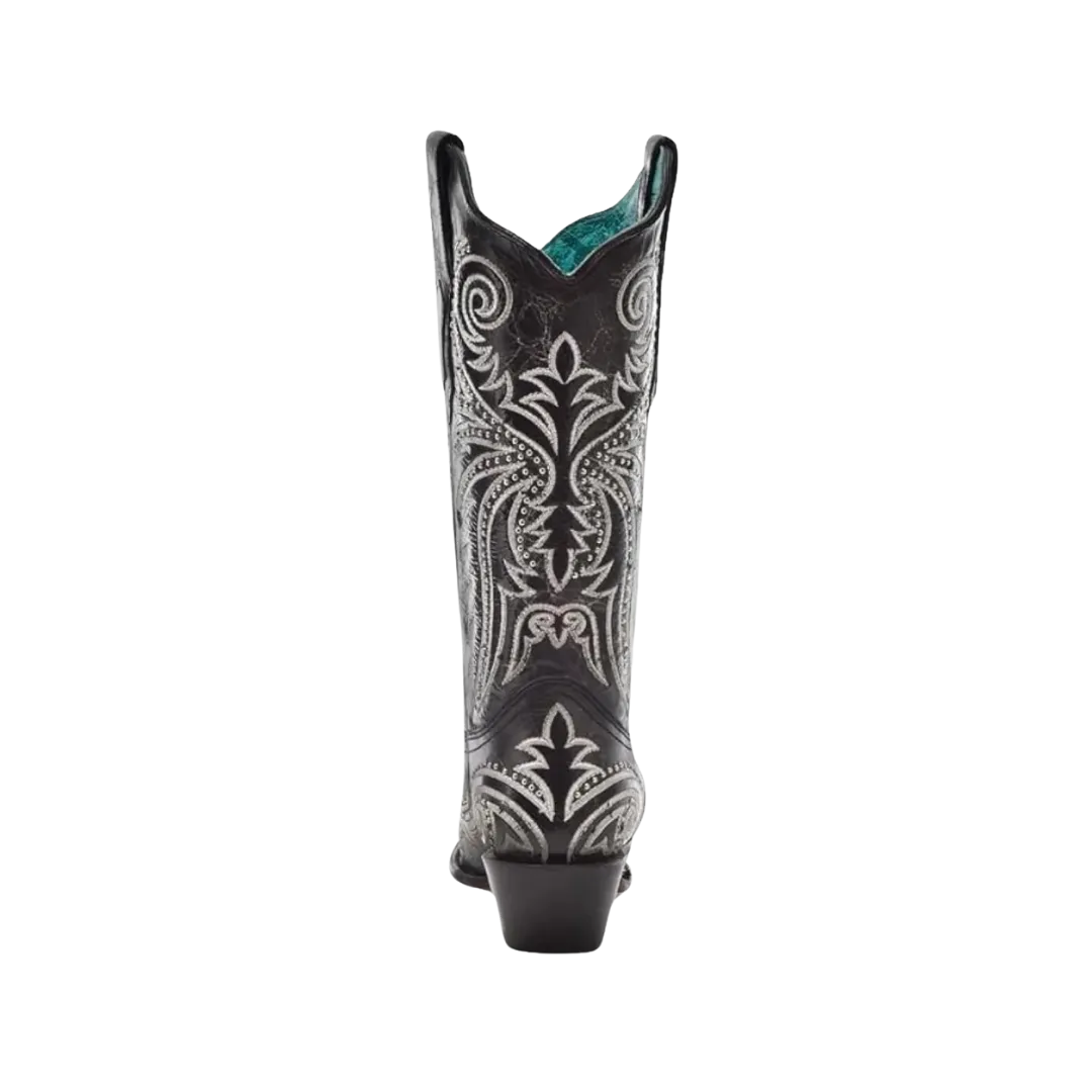 Corral Ladies Embroidered & Studded Black Western Boots