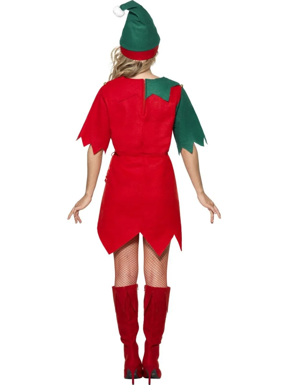 Elf Red and Green Adult Women's Christmas Costume