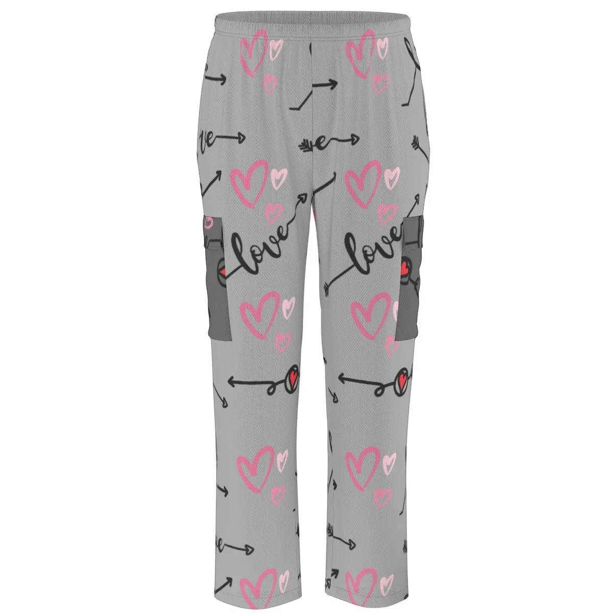 Grey Love in Motion Unisex Scrub Set|Birdseye