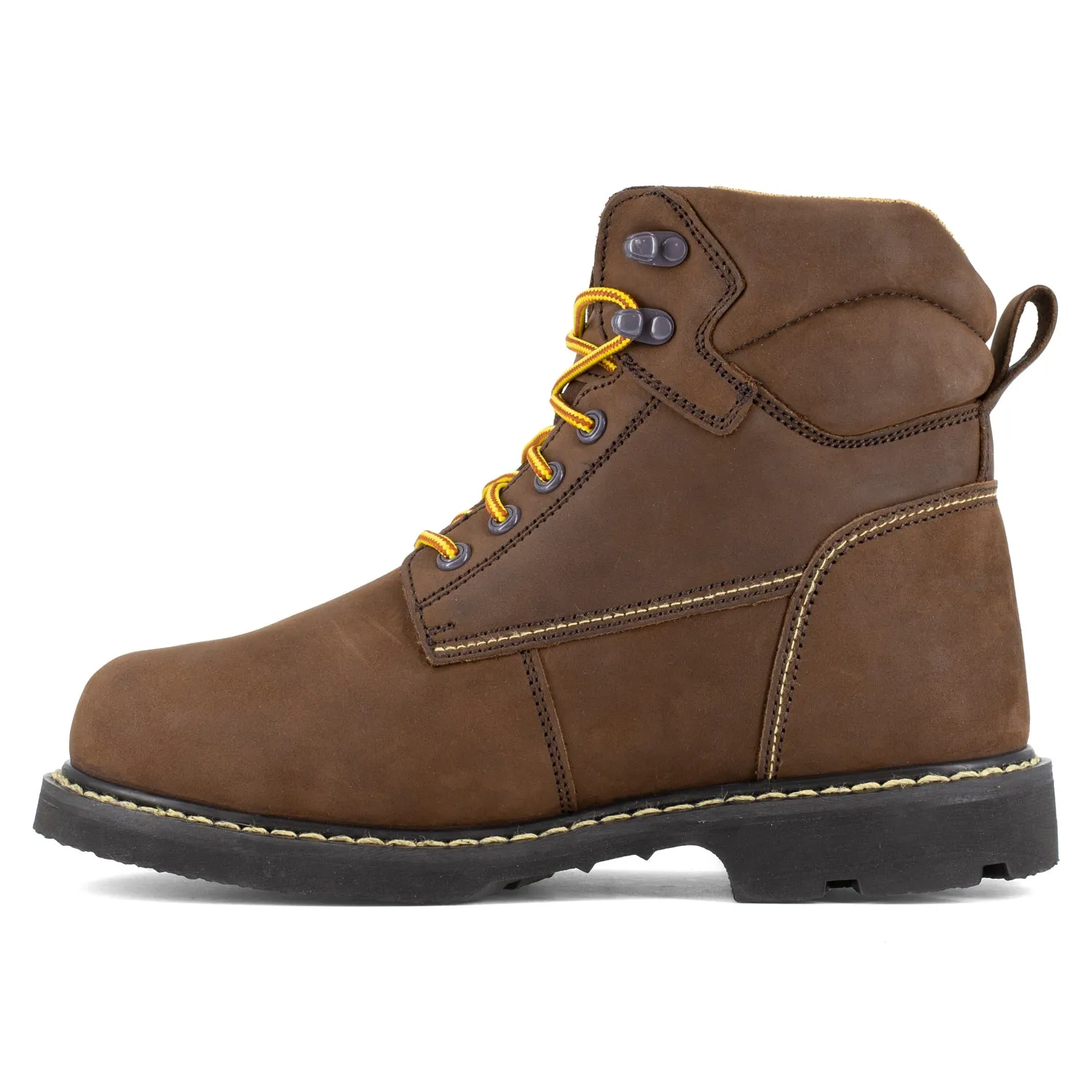 Iron Age Mens Brown Leather Work Boots Groundbreaker 6in Ext MetGuard ST