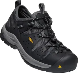 Keen Utility Mens Atlanta Cool II Black/Dark Shadow Leather Work Shoes