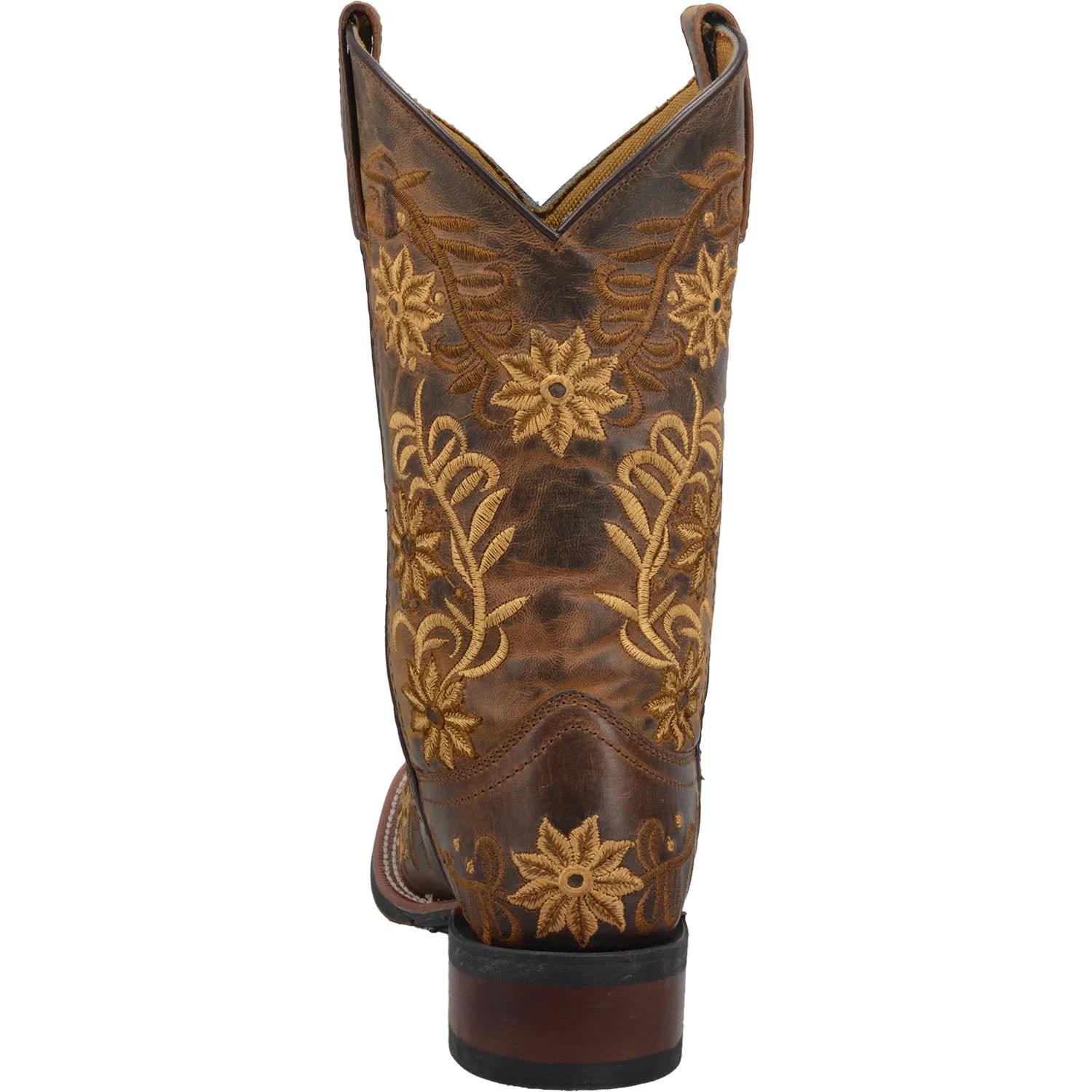 Laredo Womens Brown Secret Garden 11in Floral Cowboy Boots Leather