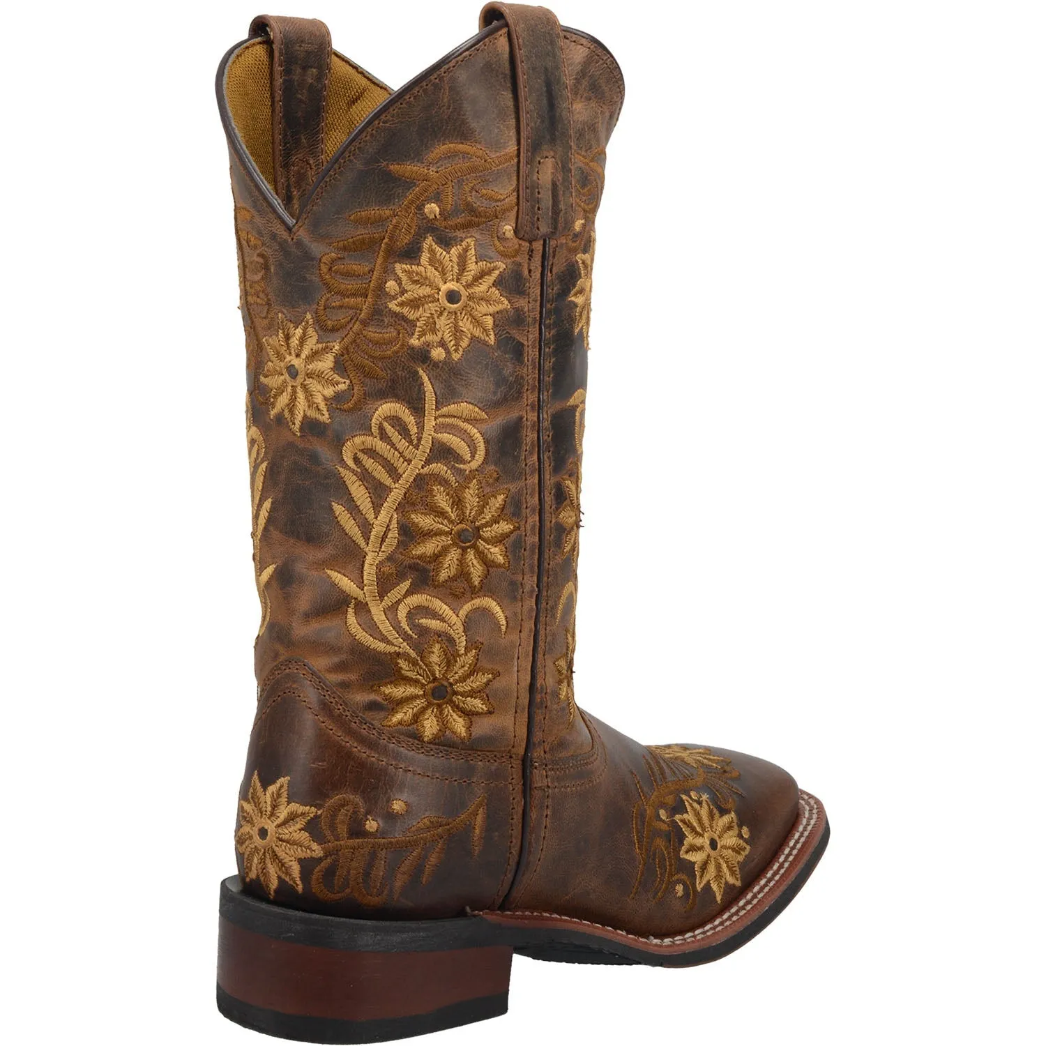 Laredo Womens Brown Secret Garden 11in Floral Cowboy Boots Leather