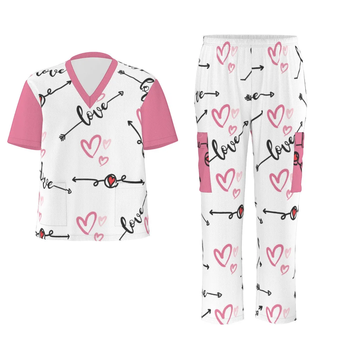 Love in Motion Unisex Scrub Set|Birdseye