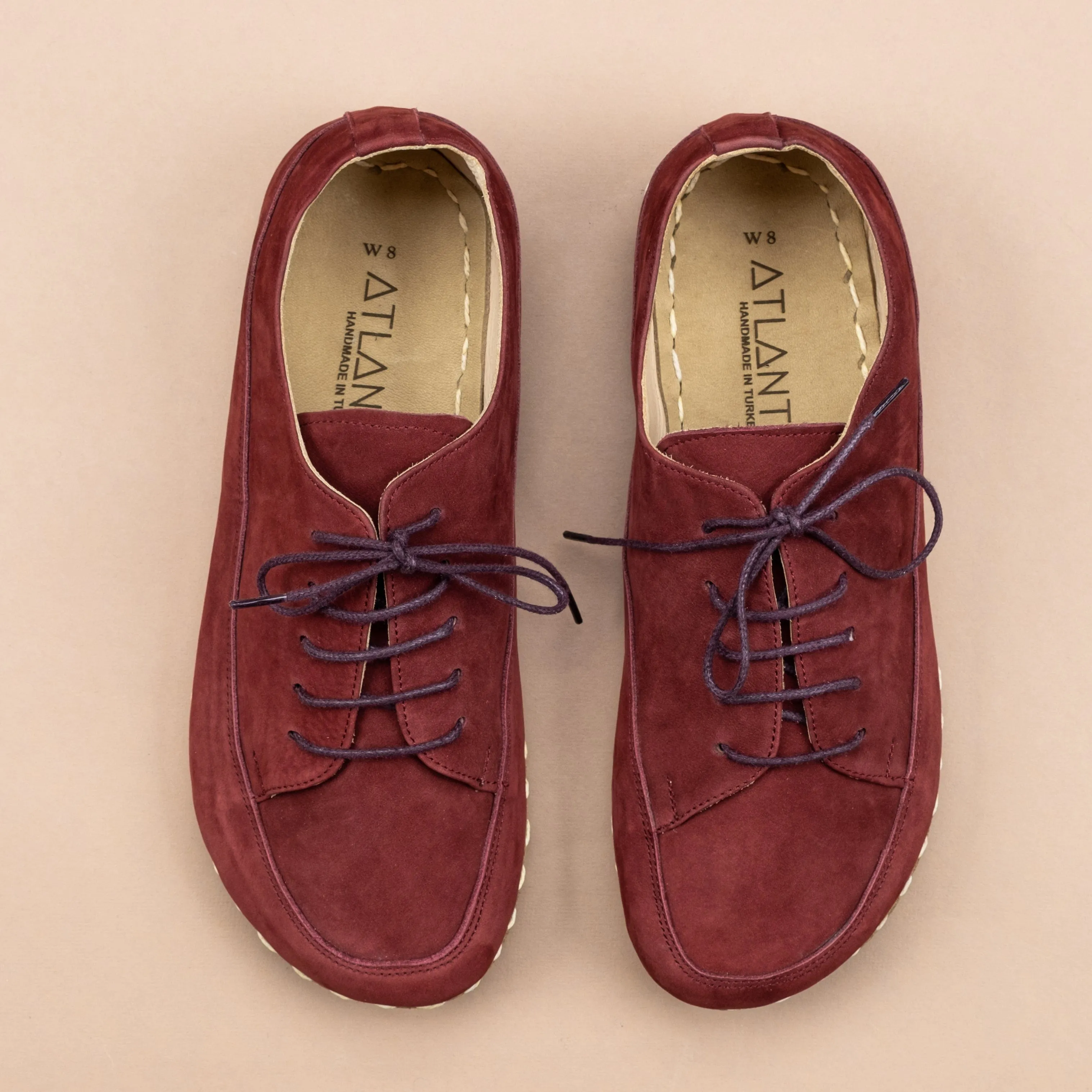 Men's Burgundy Barefoot Sneakers