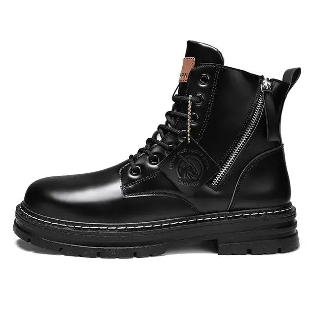 Men's Top-Class Lace-Up Leather Boots