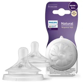 Philips Avent Natural Response Bottle Teat 2 x Baby Bottle - 3 MONTHS (N)