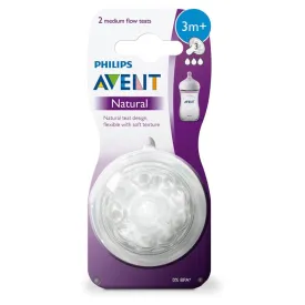 Philips Avent Natural Teat 3 Months Medium Flow Anti-Colic Pack of 2 (A)