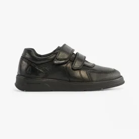 RYAN Boys Leather Touch Fasten Shoes Black