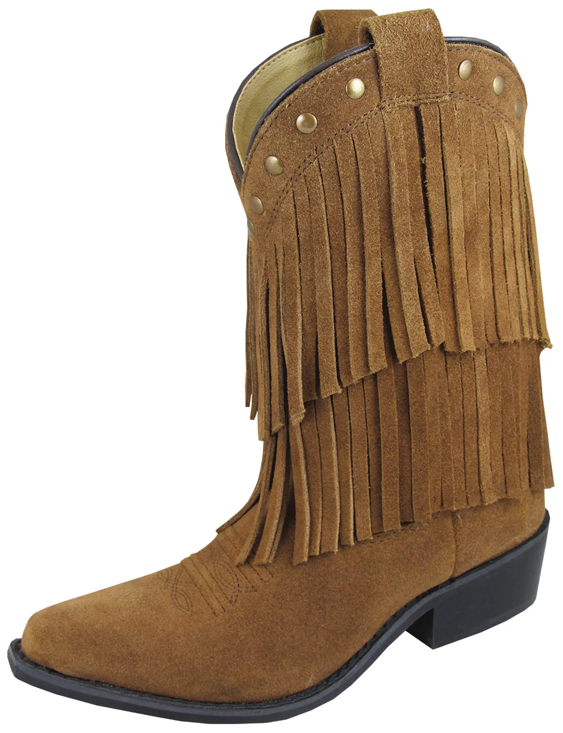 Smoky Mountain Boots Youth Girls Wisteria Brown Leather Fringe