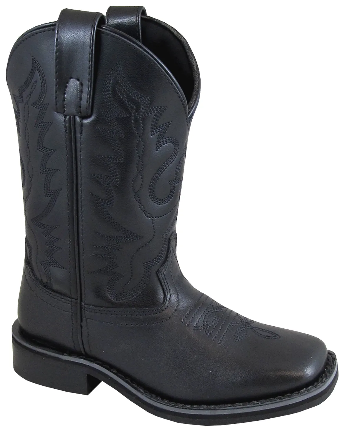 Smoky Mountain Youth Boys Outlaw Black Leather Cowboy Boots