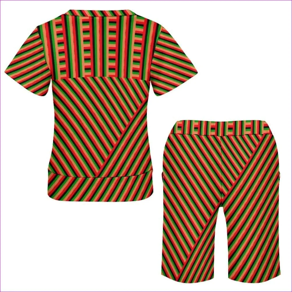 Striped Galore Short Sleeved Shorts Set