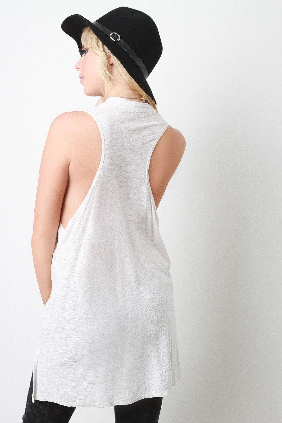 Surplice High Low Racerback Top