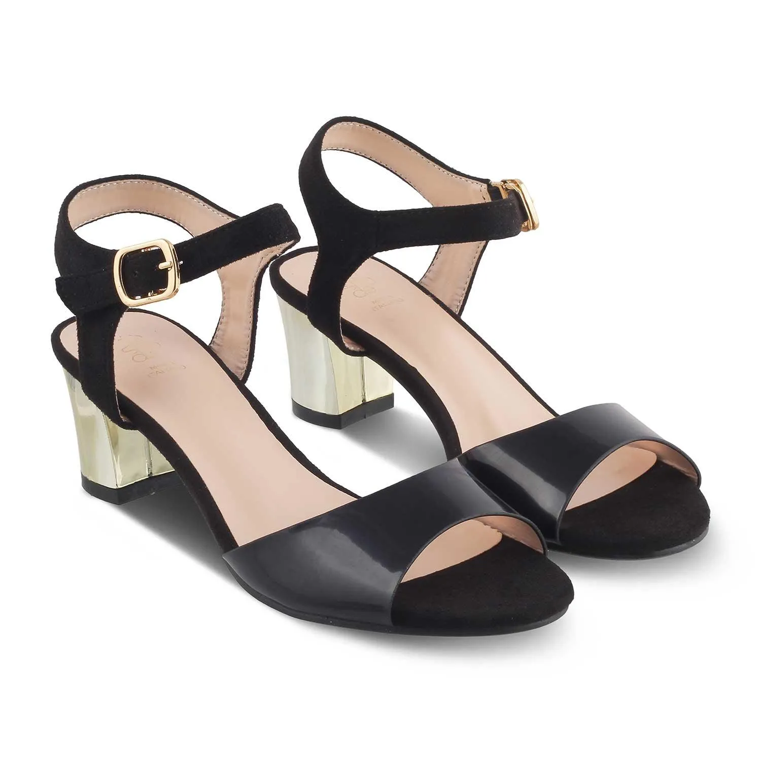 The Vien Black Women's Dress Block Heel Sandals Tresmode