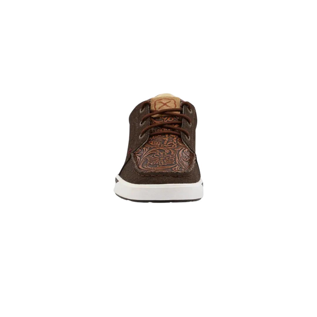 Twisted X Women's Dark Brown Tooled Leather Women's Kicks Shoes